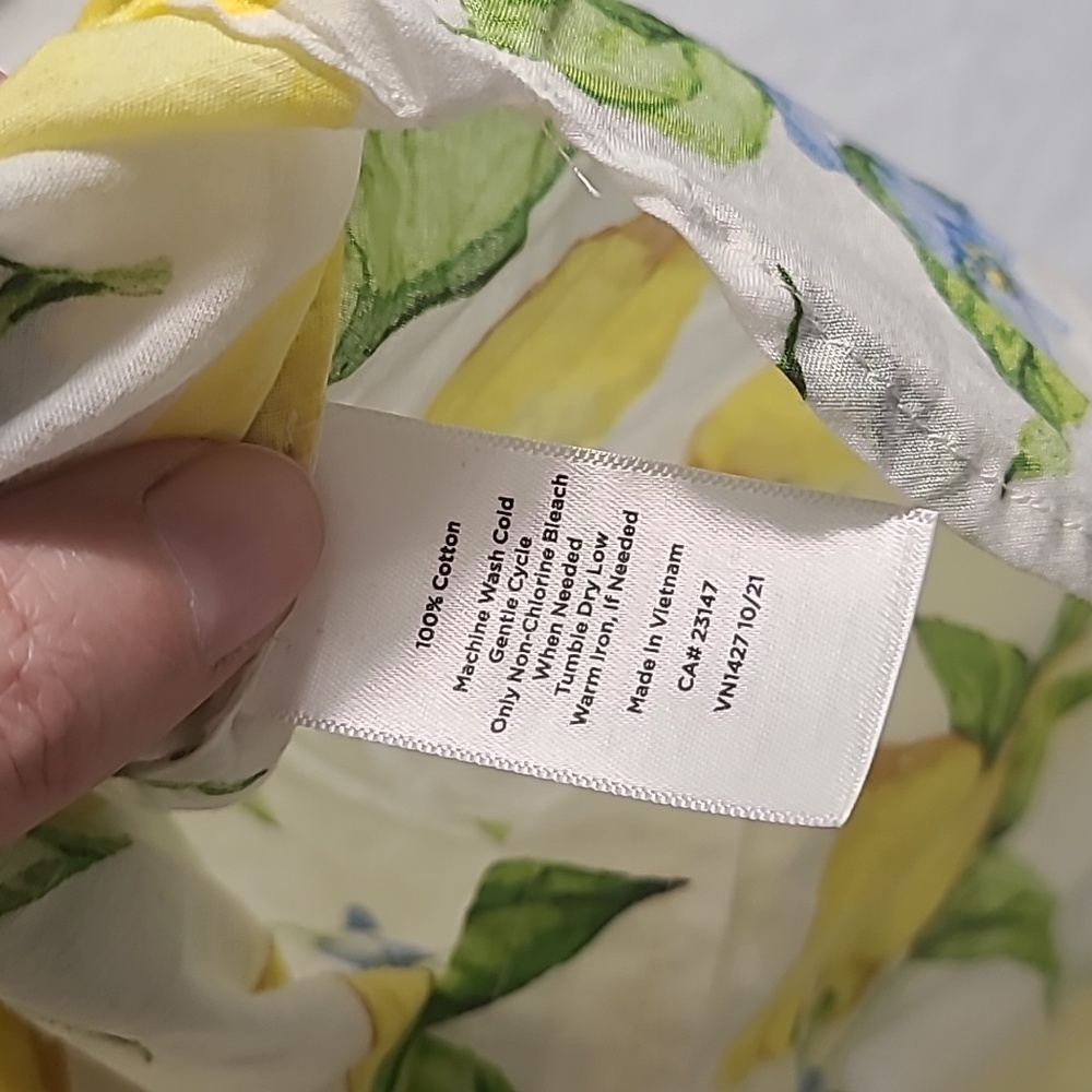 Talbots Cotton Lemon Blossom Print Button Down Top Size Medium Petite - Picture 6 of 7
